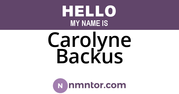 Carolyne Backus