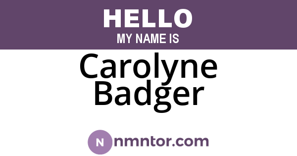 Carolyne Badger