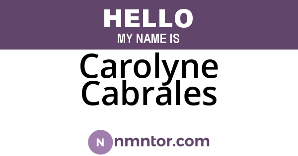 Carolyne Cabrales
