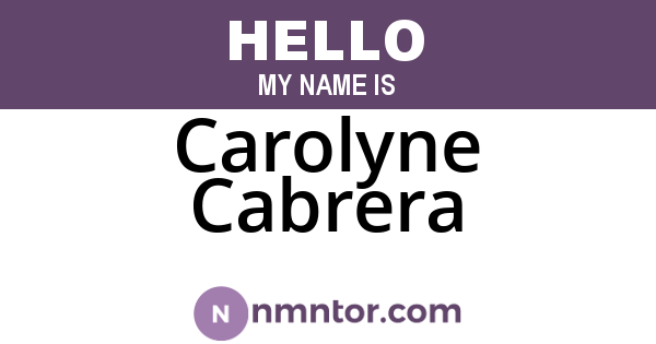 Carolyne Cabrera