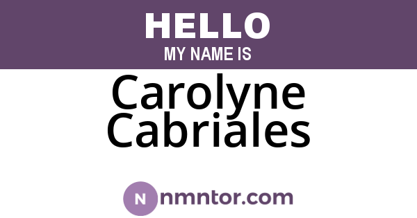 Carolyne Cabriales