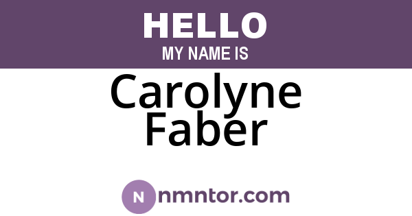 Carolyne Faber