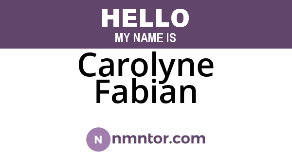 Carolyne Fabian