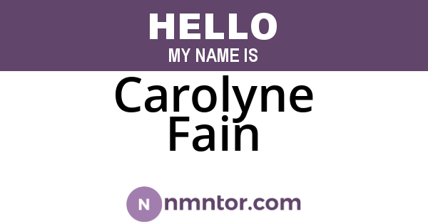 Carolyne Fain