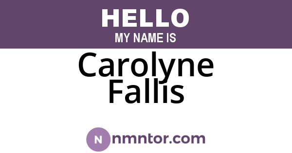 Carolyne Fallis