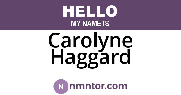 Carolyne Haggard