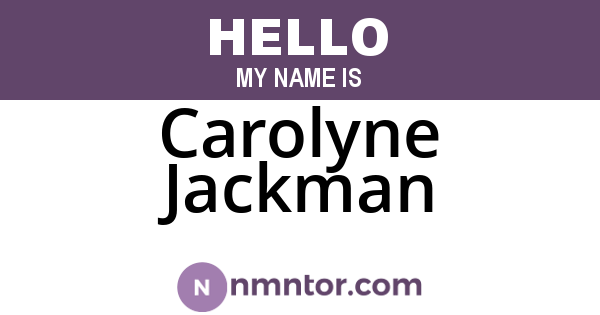 Carolyne Jackman