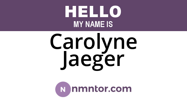Carolyne Jaeger