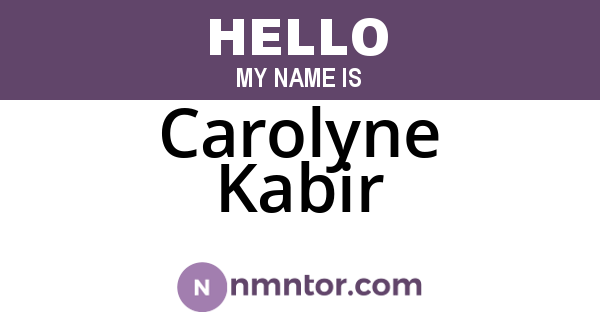 Carolyne Kabir