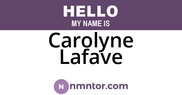 Carolyne Lafave