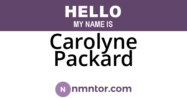 Carolyne Packard