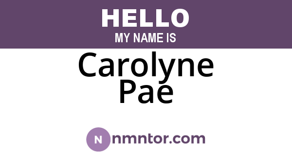 Carolyne Pae