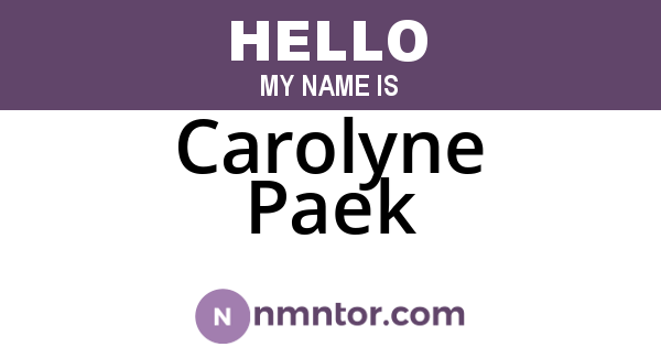 Carolyne Paek