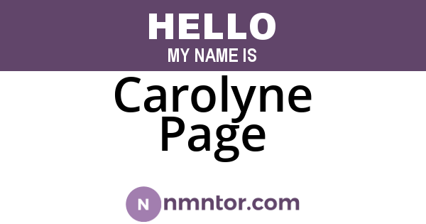 Carolyne Page