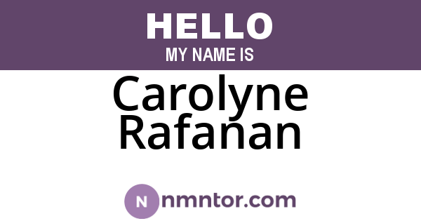 Carolyne Rafanan