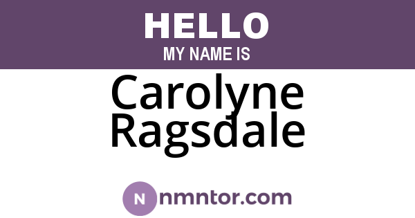 Carolyne Ragsdale