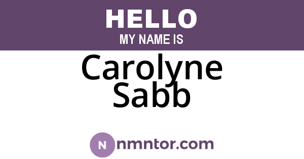 Carolyne Sabb