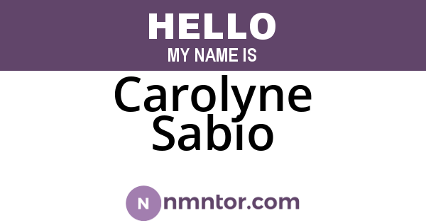 Carolyne Sabio