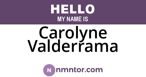 Carolyne Valderrama