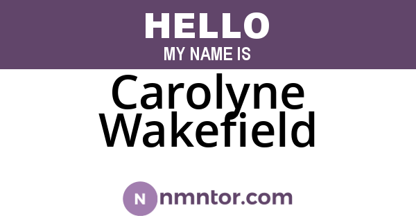 Carolyne Wakefield