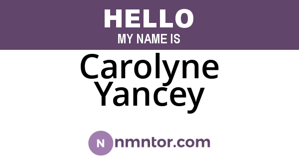 Carolyne Yancey
