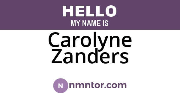 Carolyne Zanders