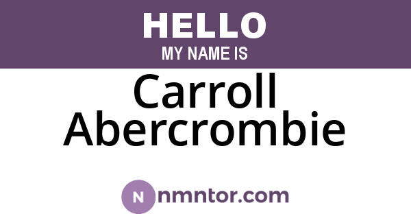 Carroll Abercrombie