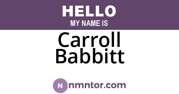 Carroll Babbitt