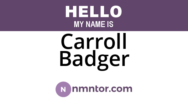 Carroll Badger