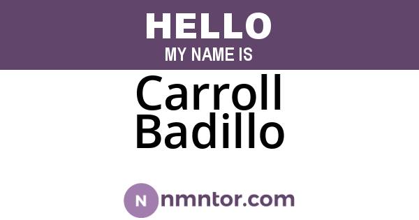 Carroll Badillo
