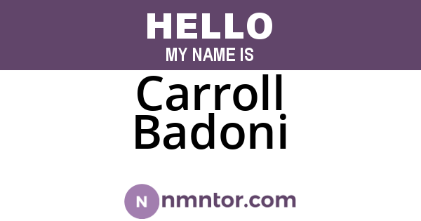 Carroll Badoni