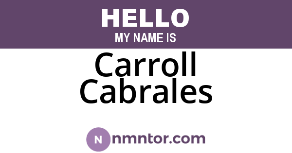 Carroll Cabrales