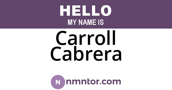 Carroll Cabrera