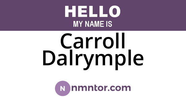 Carroll Dalrymple