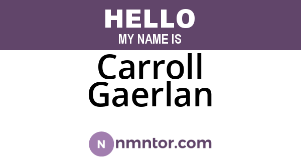 Carroll Gaerlan