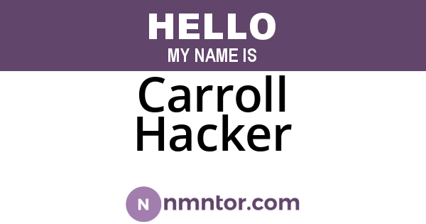 Carroll Hacker