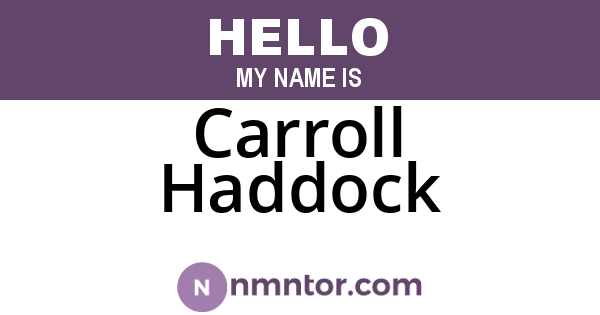 Carroll Haddock
