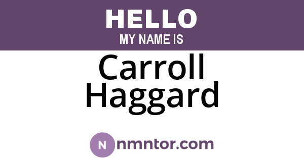 Carroll Haggard