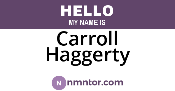 Carroll Haggerty