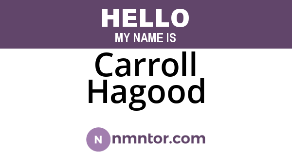 Carroll Hagood