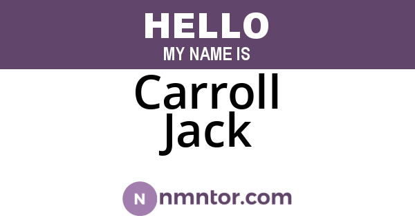 Carroll Jack