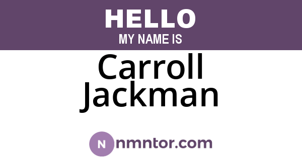 Carroll Jackman