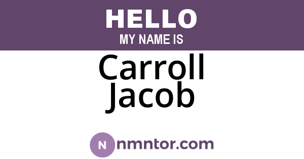 Carroll Jacob