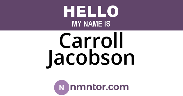 Carroll Jacobson