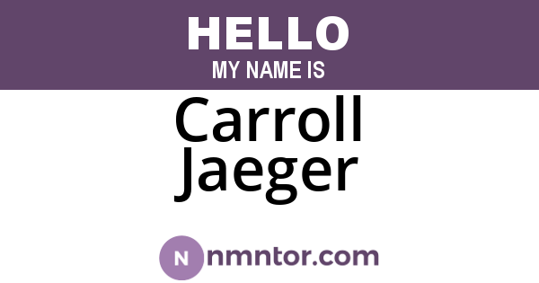 Carroll Jaeger