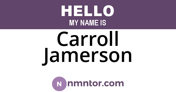 Carroll Jamerson