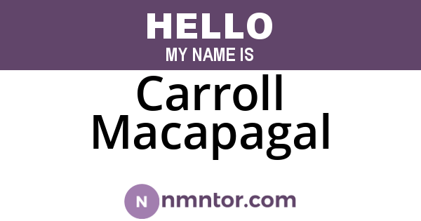 Carroll Macapagal