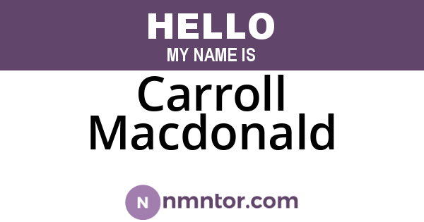 Carroll Macdonald