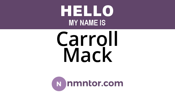 Carroll Mack