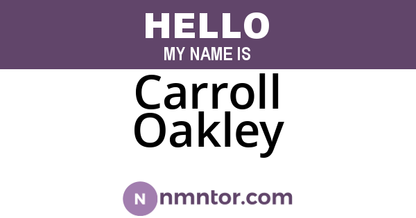 Carroll Oakley